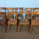 Set of 9 mismatched bistro chairs, 1950s.