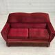 1970s, Danish 2-seater sofa, red furniture velour.