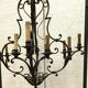 Louis xv style wrought iron chandelier twelve points of light xx century