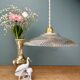 Vintage molded ribbed glass lampshade pendant light - tableware collection -