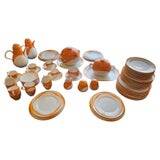 Heinrich Germany complete service in white and orange porcelain Space Age 1970