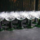 Ten white wine glasses from Alsace "Roemer"