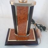 Vintage table/desk lamp base design aldo tura? 80's amboyna burl