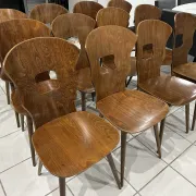 Set of 12 Baumann bistro chairs model Gentiane vintage 1970