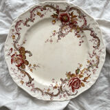 8 polychrome ironstone dinner plates "Wentworth" by Emile Bourgeois