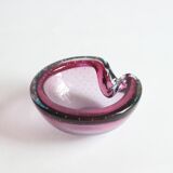 Murano glass purple bullicante trinket bowl, 1960s