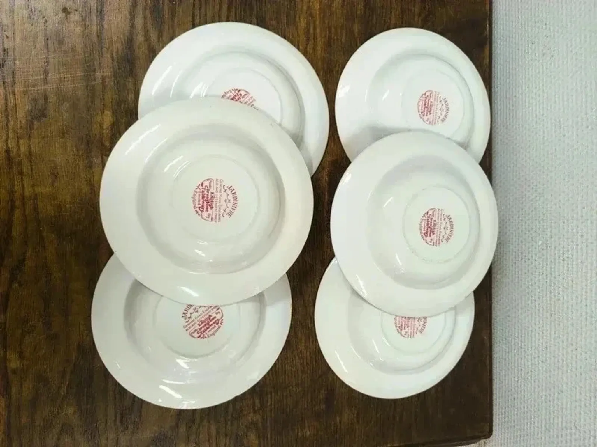 Set of 6 vintage English deep plates – Jardinière model