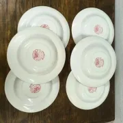 Set of 6 vintage English deep plates – Jardinière model