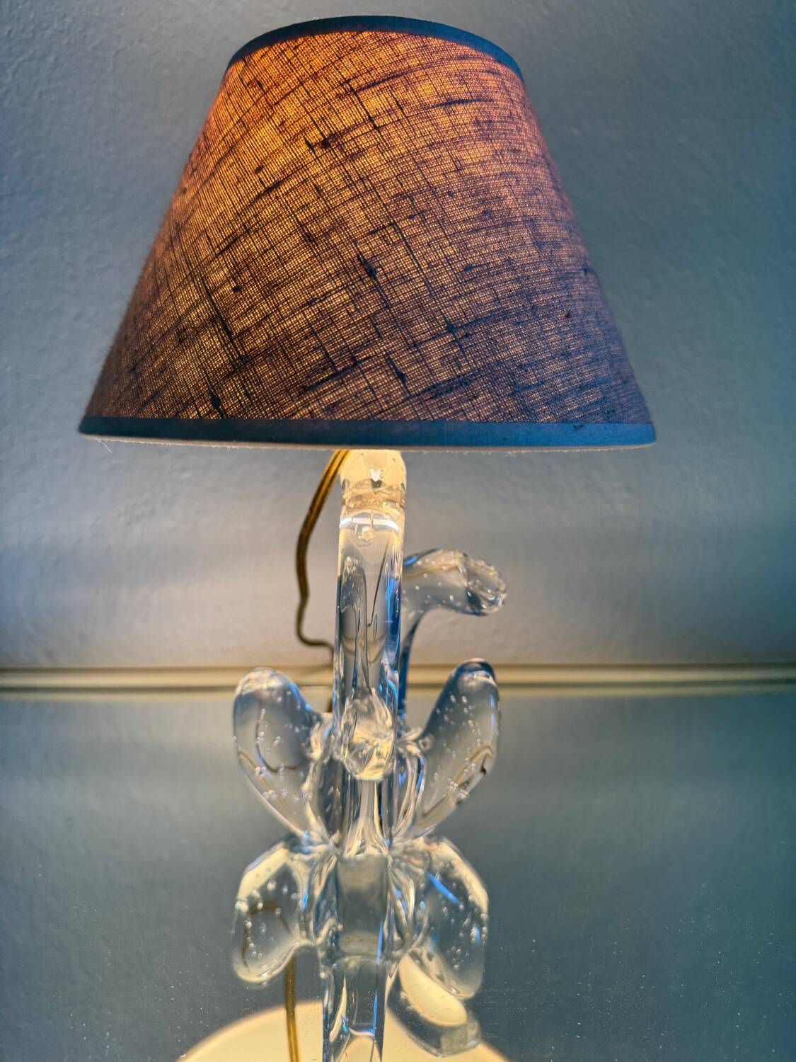 Small Schneider crystal lamp from the 50s