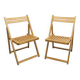 Paire de chaises pliantes Ikea 1970 couleur miel