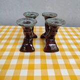 Pair of earthenware candlestick with two branches