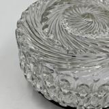 Round glass ceiling light with relief