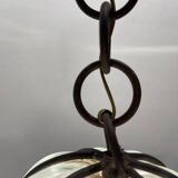 Large Murano Glass Wrought Iron Light Pendant 1950’s