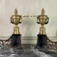 Pair of Louis XVI Style Gilt Bronze Andirons, 19th Century