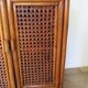 Retro-modernist - Sideboard-bookcase-2 doors-wood-rattan-cane-1960s