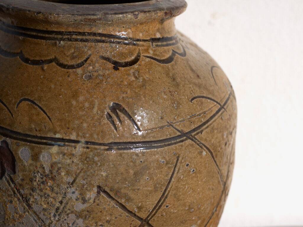 Vase ancien chinois en grès émaillé – Chine, vers 1890