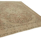 Hand-knotted persian antique 1970s 250 cm x 327 cm beige wool carpet