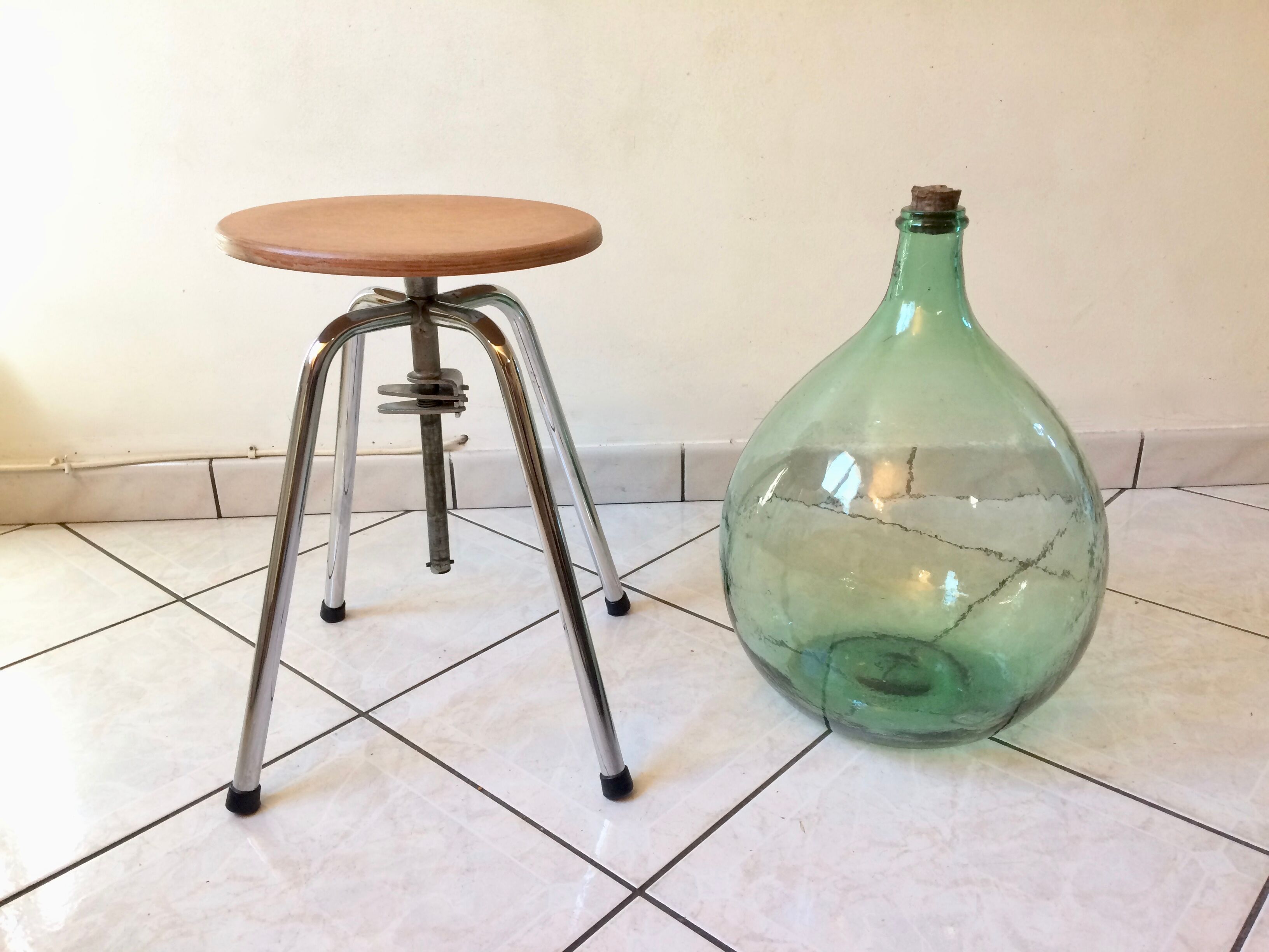 Stool architect design vintage 60 jide limoges swivel telescopic tbe