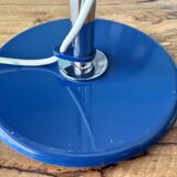 Retro Table Lamp from the 1970s: Articulated Arm, Swivel Shade, Electric Blue Enamel for space age d