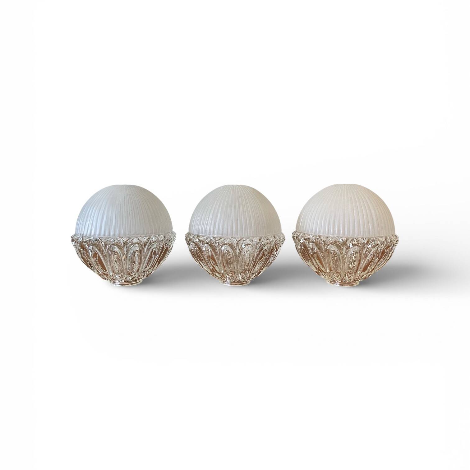 3 antique glass globes for wall lamp chandelier