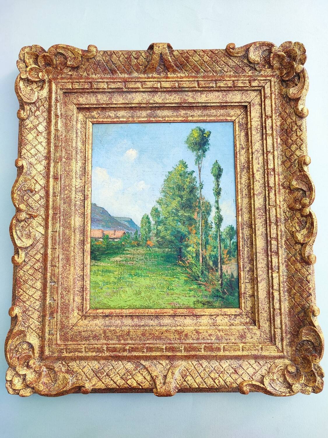 Peinture à l'huile paysage par Alfred-Emmanuel Bellin