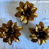 Trio appliques fleurs dorées