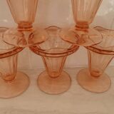 Rosaline style pink glass ice cream cups