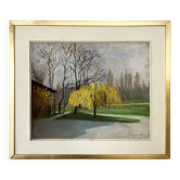 Painting "Old tree", Yvonne Fourgeaud, 1976, Pastel