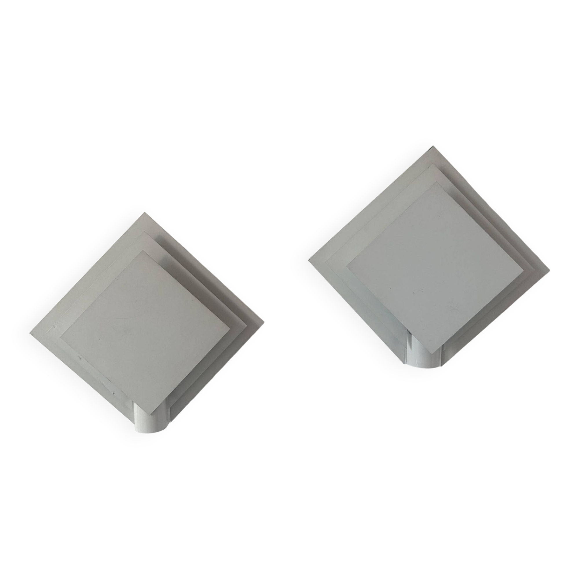 Pair of vintage wall lights, white lacquered metal, Netherlands 1970s