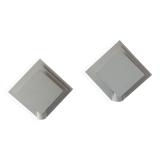 Pair of vintage wall lights, white lacquered metal, Netherlands 1970s