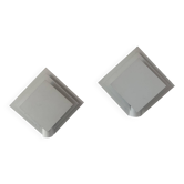 Pair of vintage wall lights, white lacquered metal, Netherlands 1970s