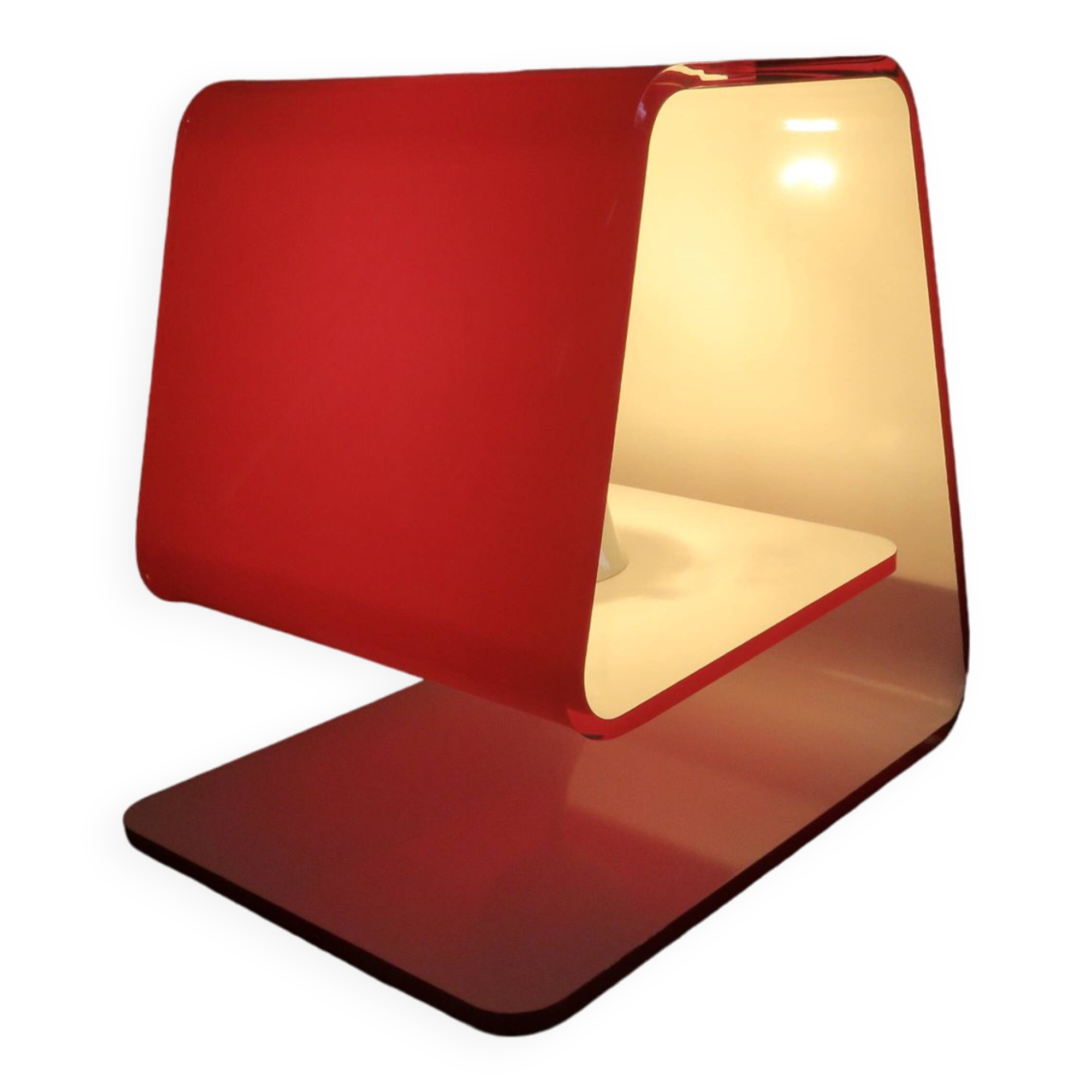 Calligaris luce lamp made in italy 2007 red plexiglass