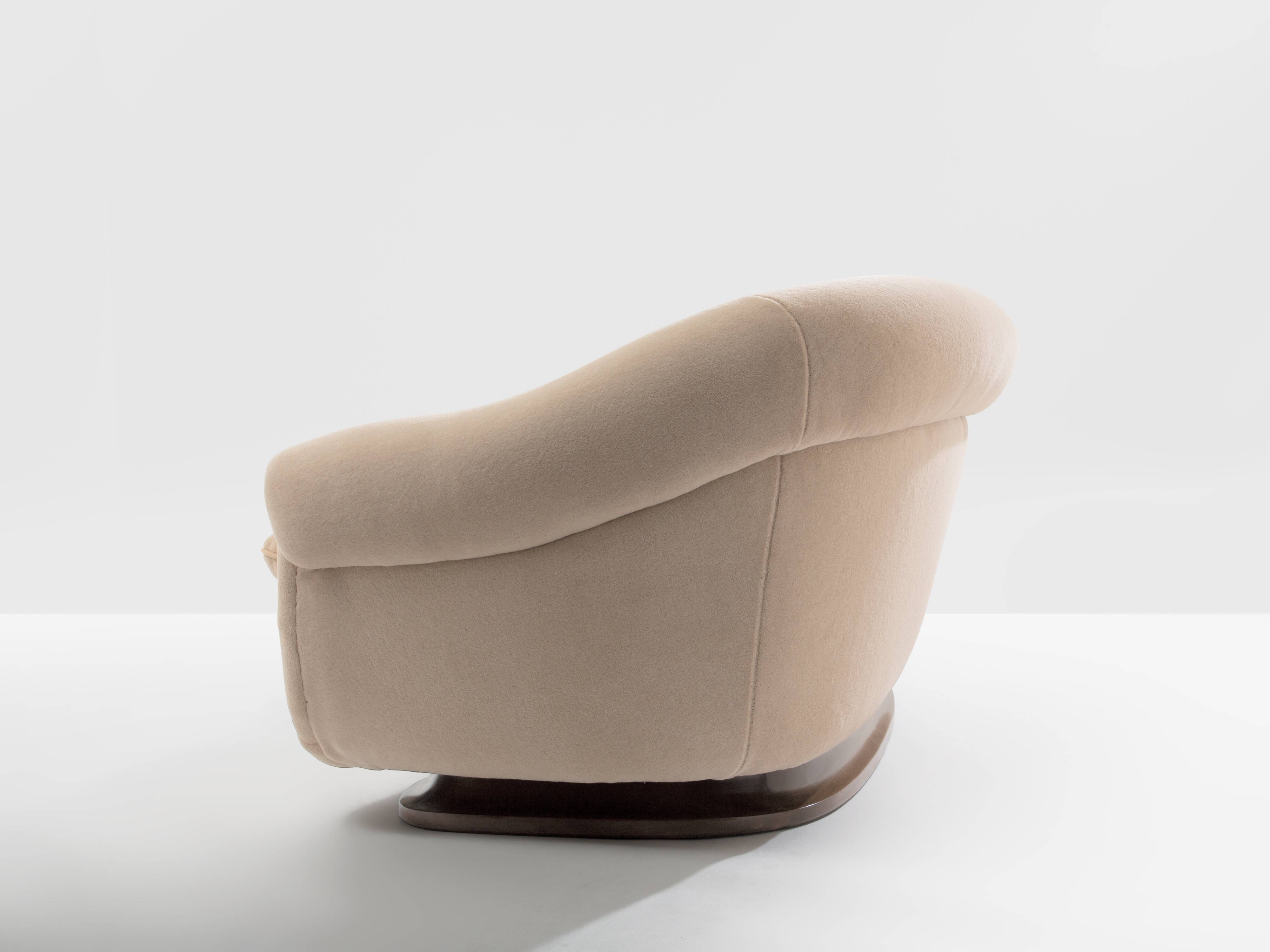 Walnut and mohair velvet sofa by Isa Bergamo, 1940s