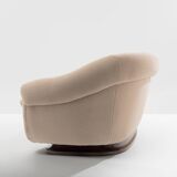 Walnut and mohair velvet sofa by Isa Bergamo, 1940s