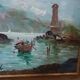 huile GIOVANNI BERTE' ANS 50 PAYSAGE FLUVIAL