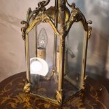 Lantern suspension 3 bronze lights h40x20 with fixing 60 cm good condition