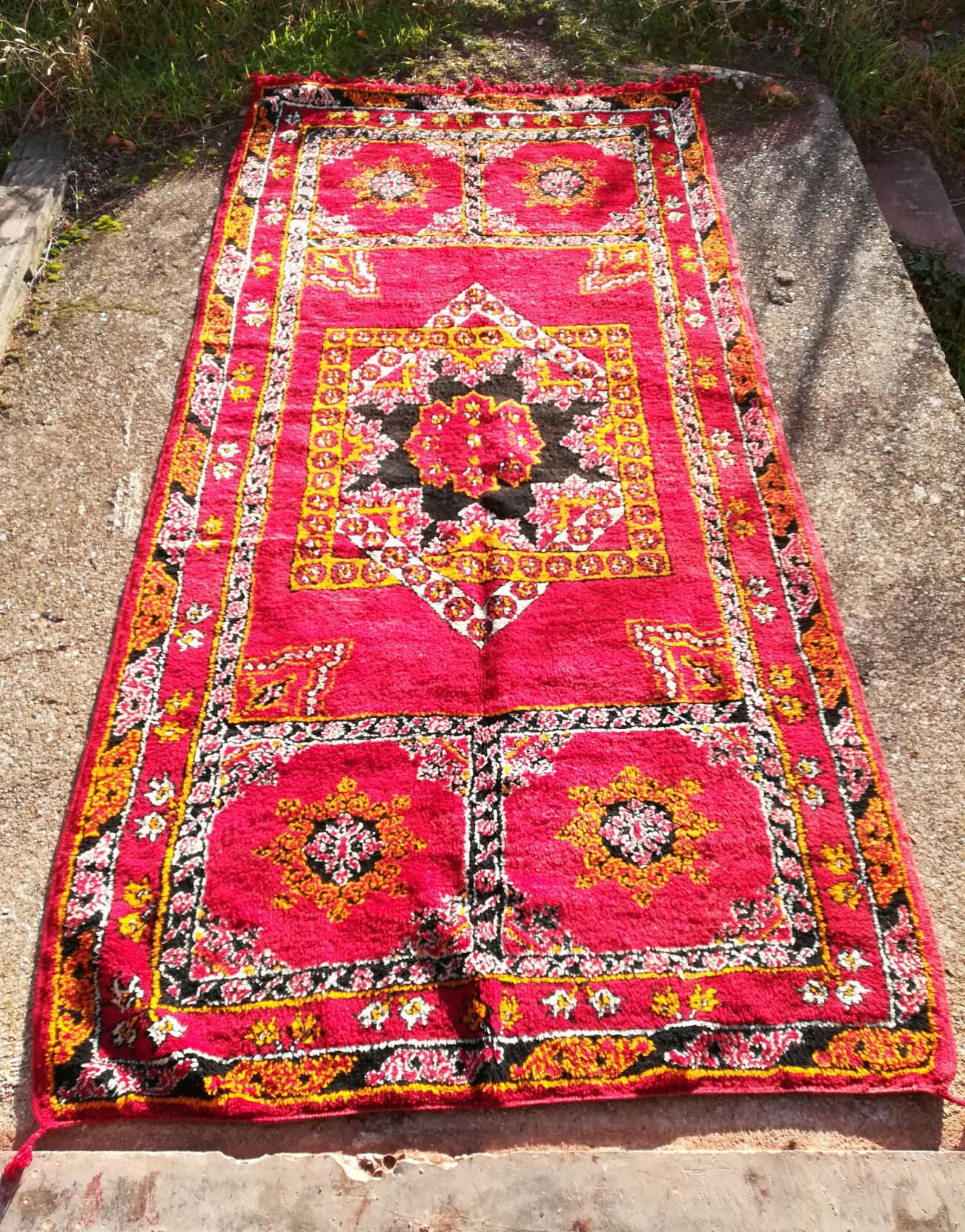 Vintage Moroccan Berber carpet Boujaad by Khenifra XXL 352x174 cm