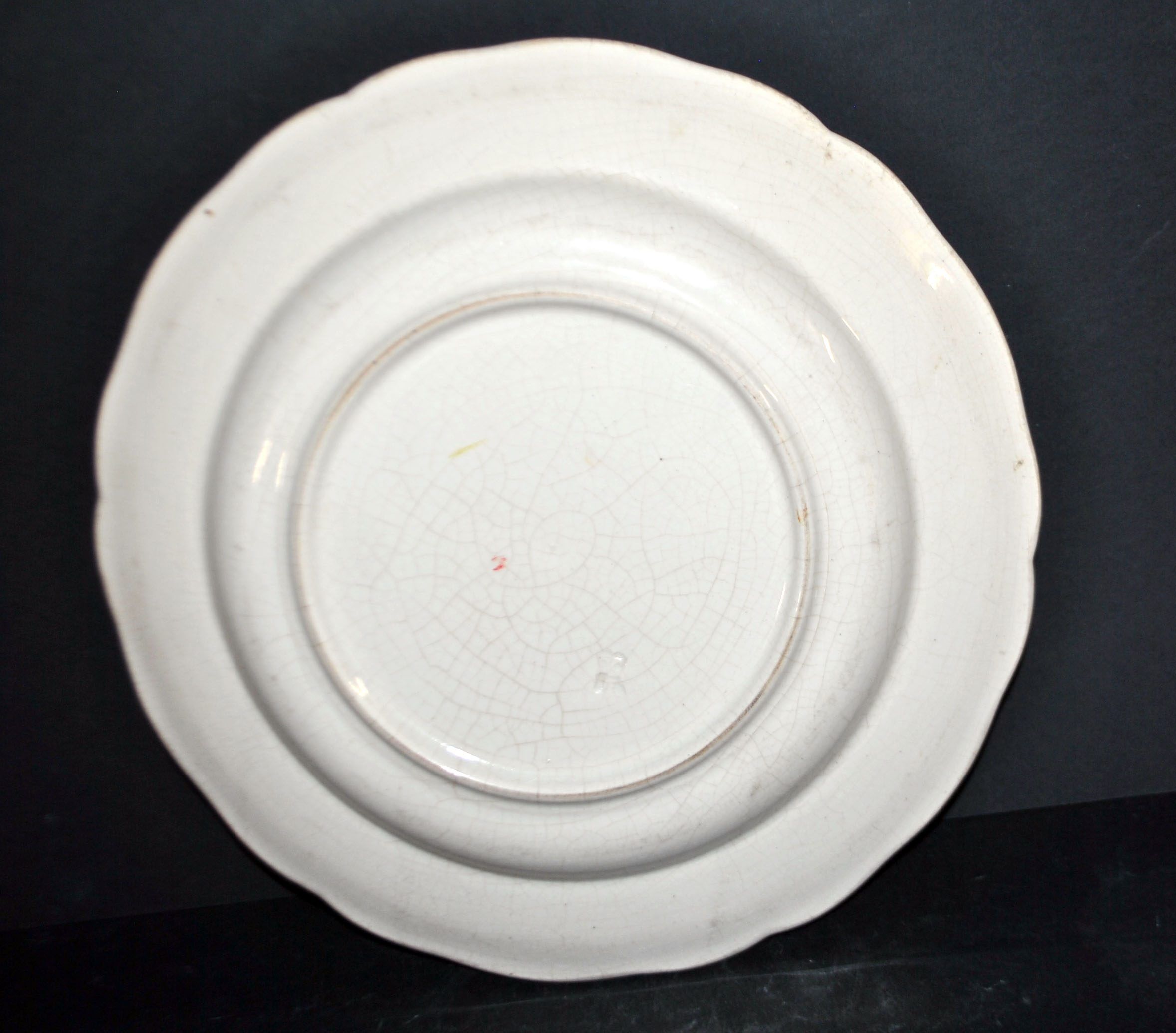 Flowered plate decoration street lamp old Strasbourg in faience signed KG Lunéville