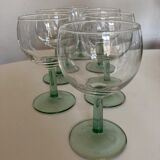 Set of 6 glasses green foot ball 14cm 1970