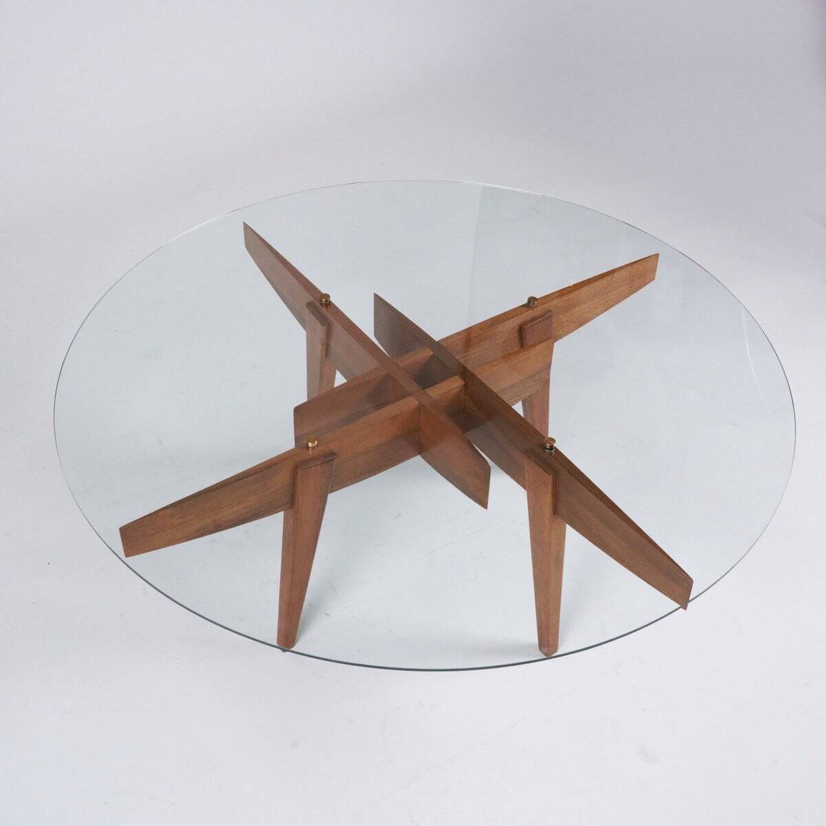 Table basse géométrique par Gio Ponti pour Giordano Chiesa, années 1950.