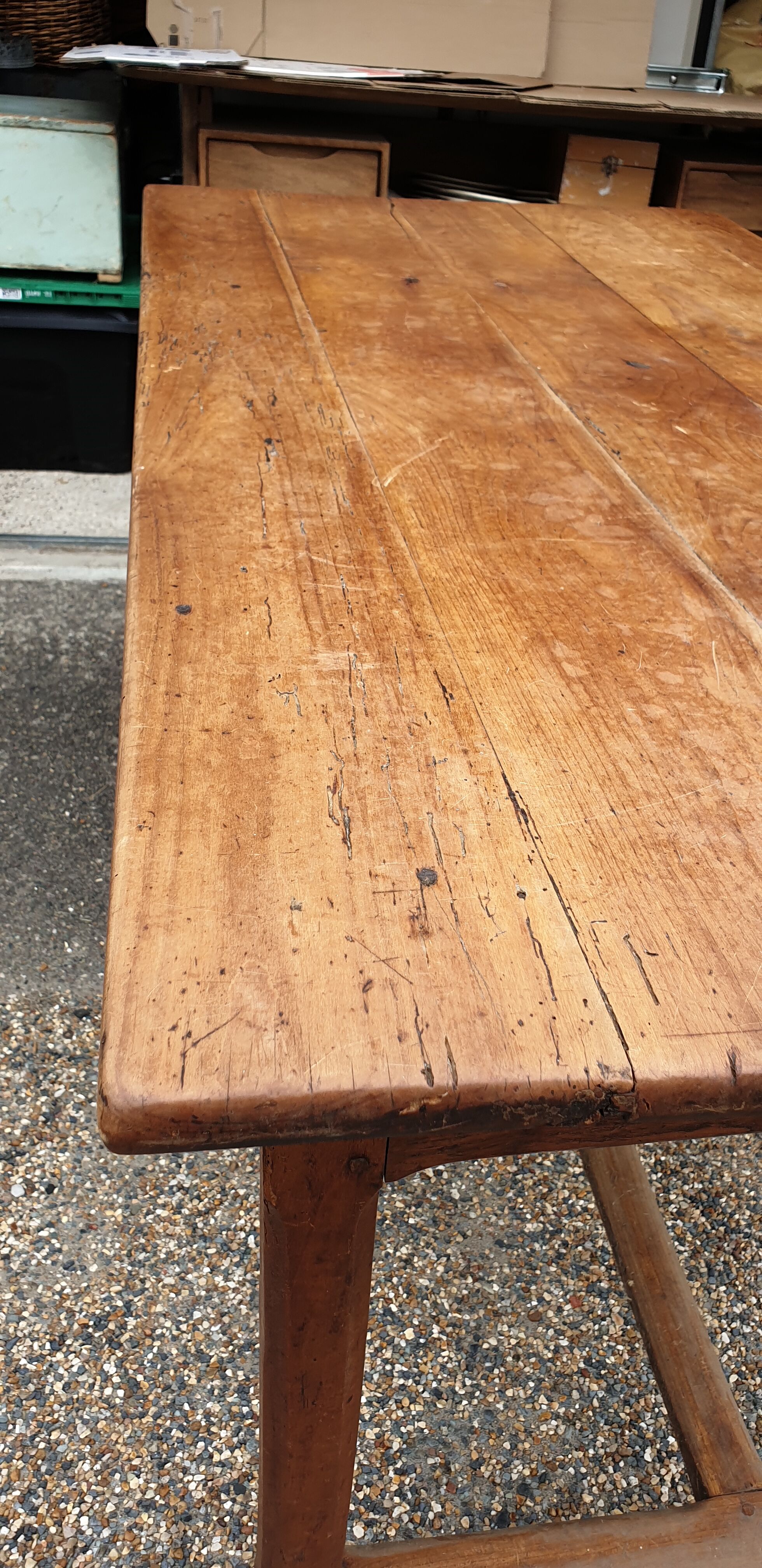 Farmhouse table in massive epicea XIXth