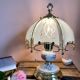 Lampe dorée pied porcelaine style tiffany
