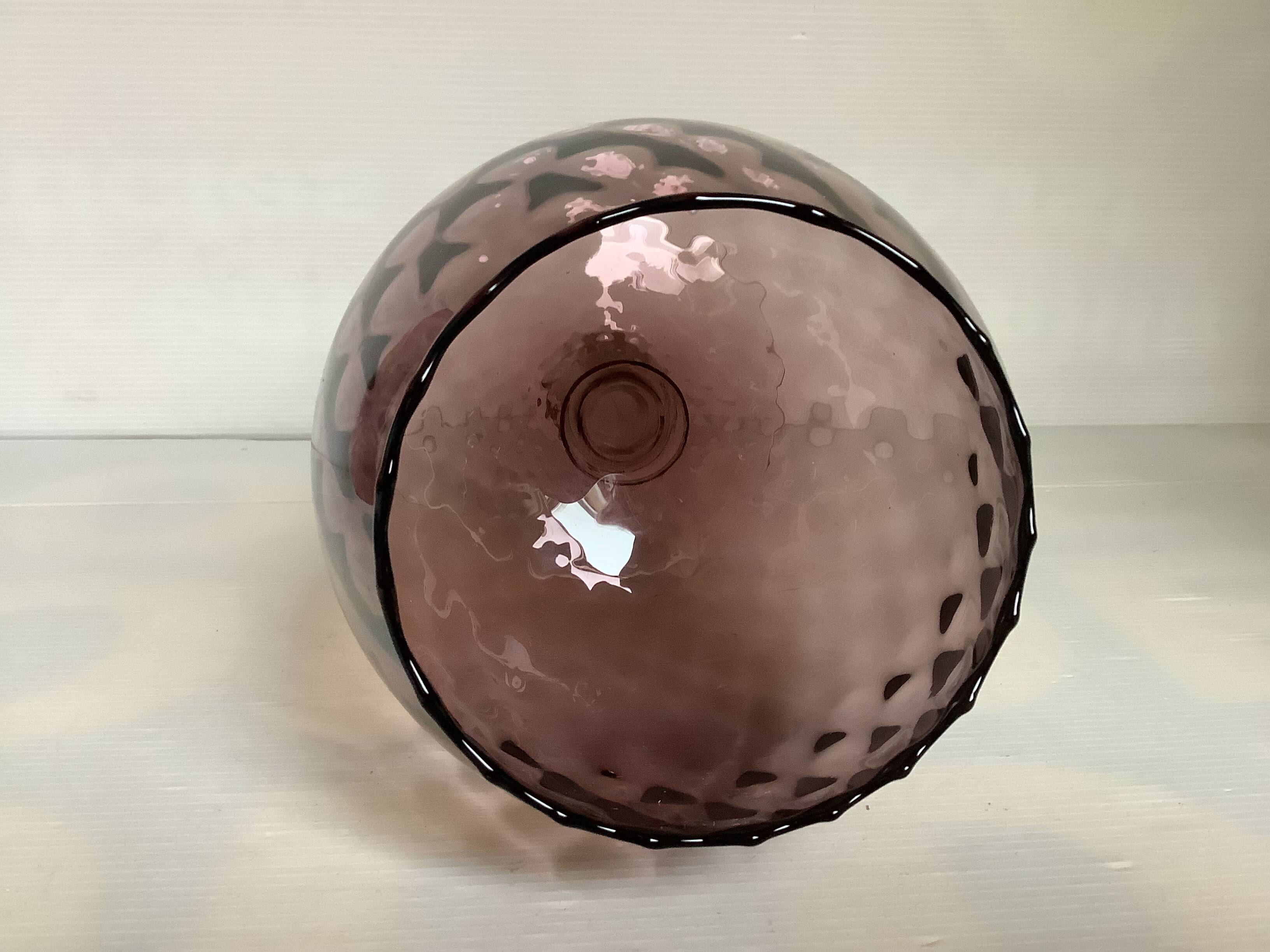 Purple glass vase, Empoli, Italy.