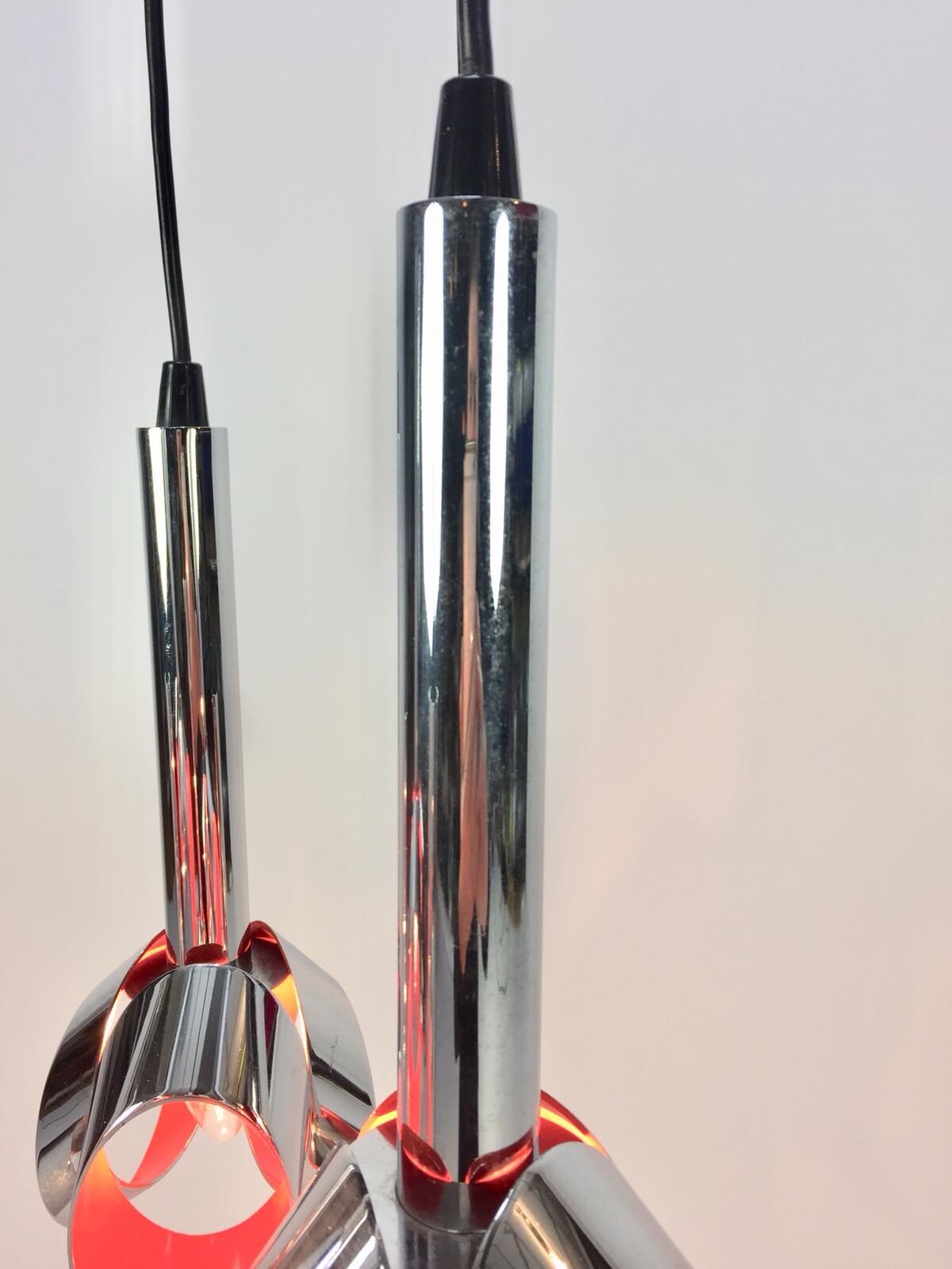 Chromed Metal Ceiling Lamp by RAAK, Amsterdam, 1960's
