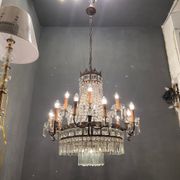 Lustre italien en cristal, années 1940