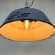 Industrial Grey Enamel and Cast Iron Pendant Light, 1960s