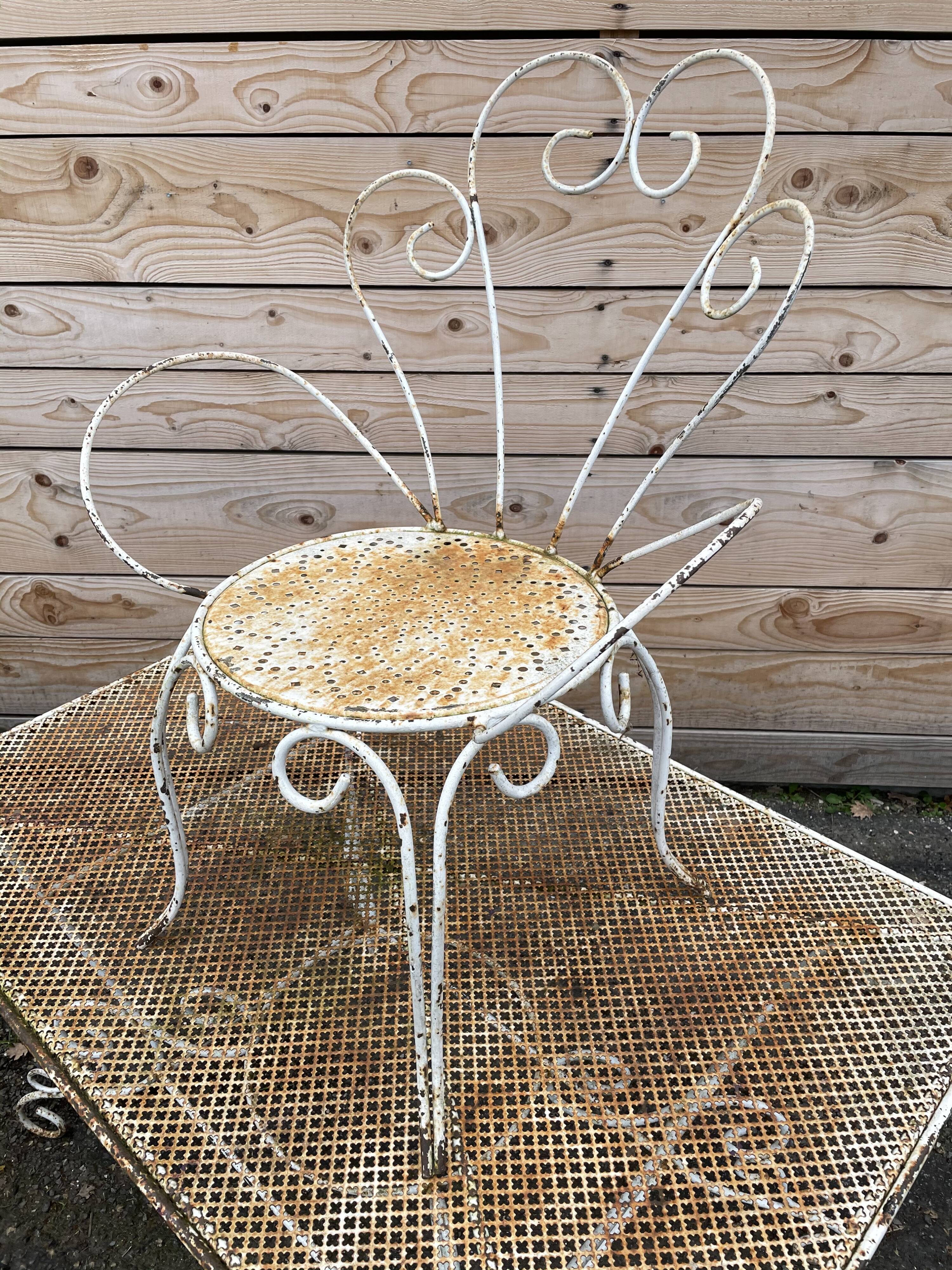 Garden lounge iron perforated iron old