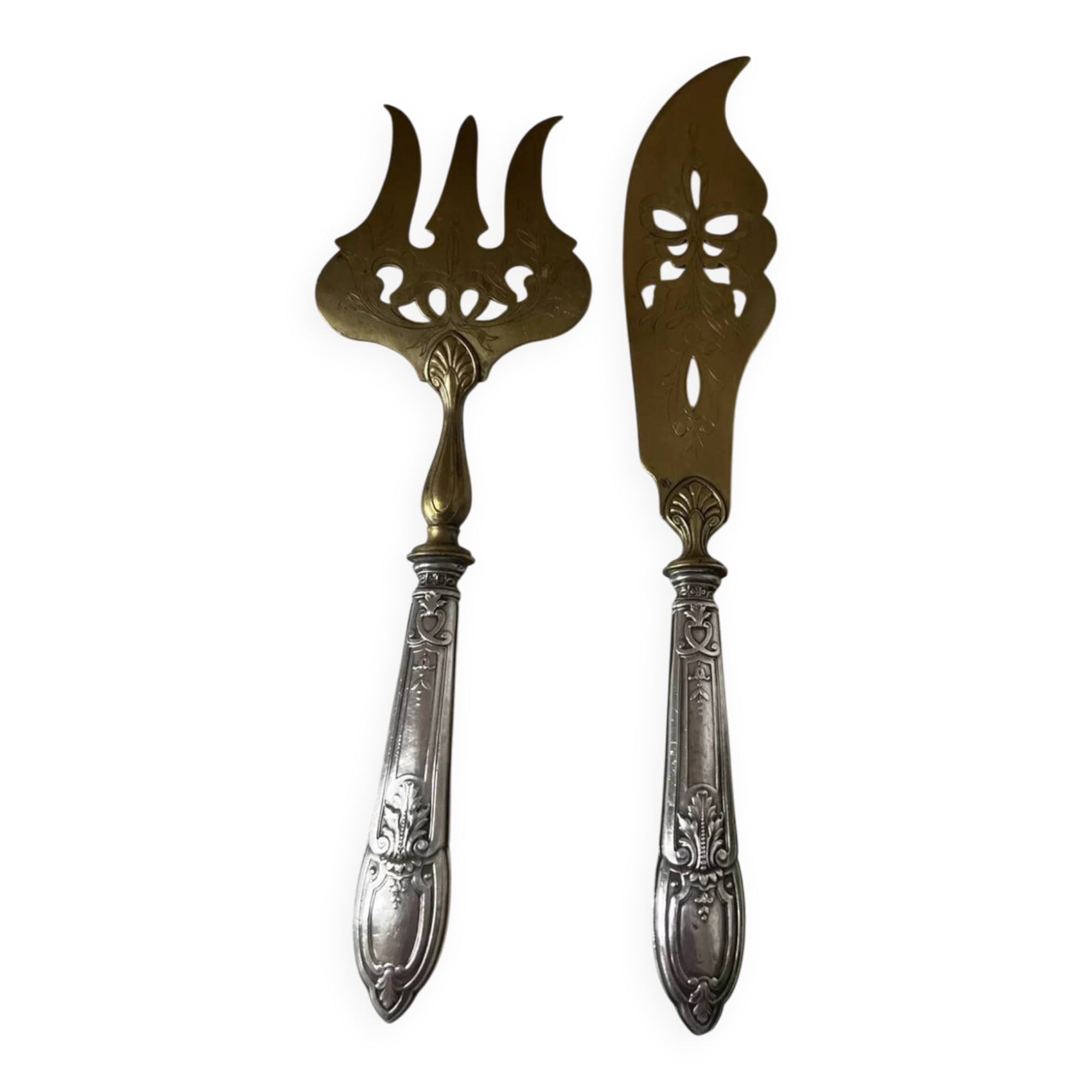 Napoleon III Silver Fish Serving Cutlery