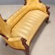 Antique mahogany canapé with fabric, Italy, mid-19th century.