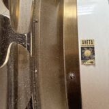 Vintage brass and pressed glass wall light, Sweden, 1960.